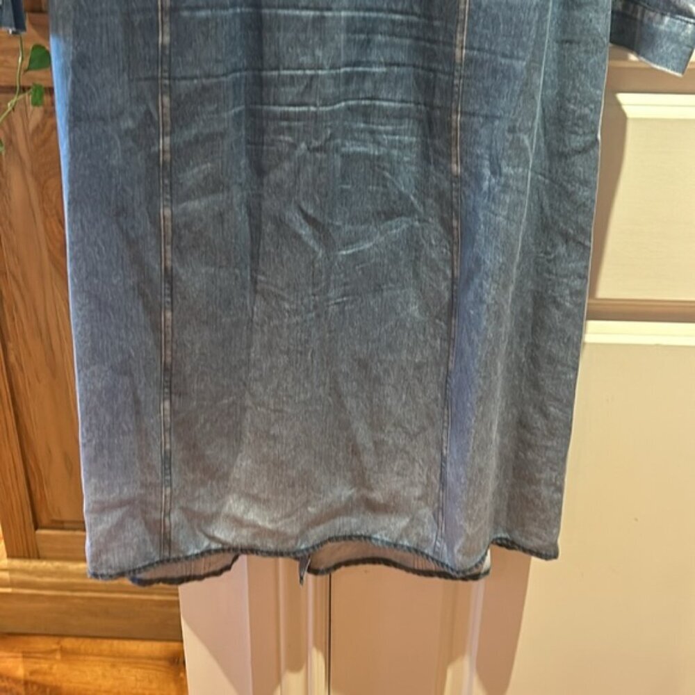 MARINA RINALDI sport denim print dress 10 Euc - Picture 13 of 15